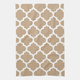 Quatrefoil Camel Brown Kitchen Towels