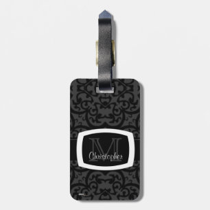 Quatrefoil Damask Luggage Tag