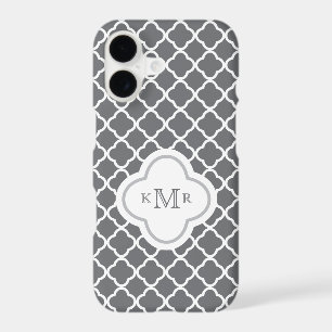 Quatrefoil Dark Grey Chic Pattern Stylish Monogram