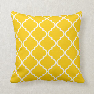 Quatrefoil DIY CHOOSE YOUR OWN COLOR yellow Cushion