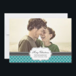 Quatrefoil Holiday Photo Card<br><div class="desc">A formal,  elegant holiday photo card with a stylish quatrefoil pattern.</div>