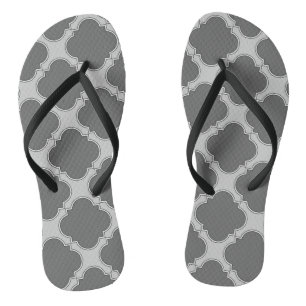 Quatrefoil in shades of grey thongs