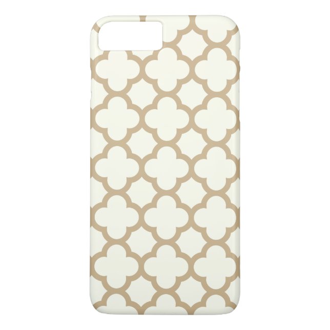 Quatrefoil iPhone 7 Plus Case in Sand Brown (Back)