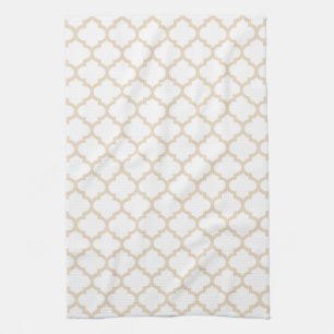 Quatrefoil Kitchen Towel in Ivory