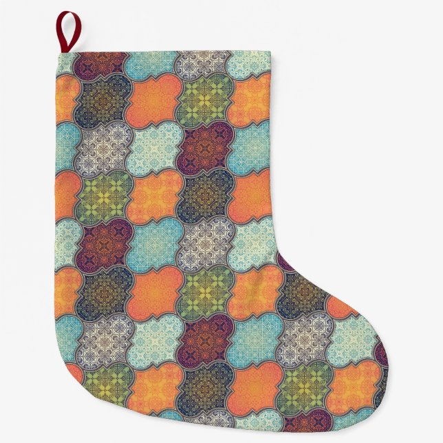 Quatrefoil Large Christmas Stocking (Front)
