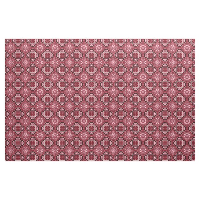 Quatrefoil Marsala Red Fabric (Yard)
