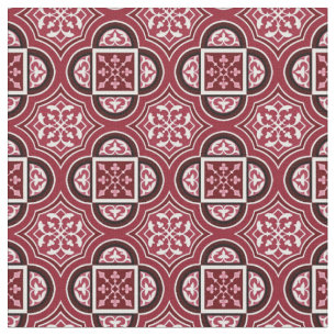 Quatrefoil Marsala Red Fabric 2