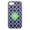 Quatrefoil Navy Blue and White Pattern Monogram