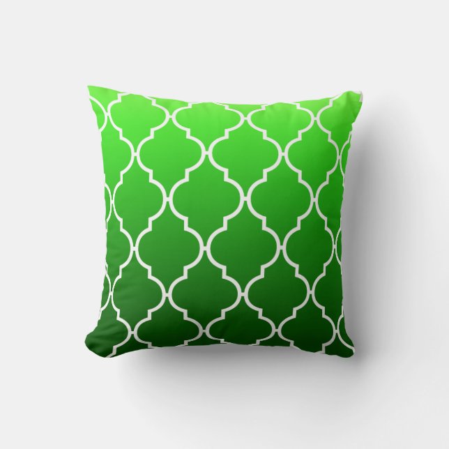 Quatrefoil Ombre Geometric | emerald Cushion (Front)