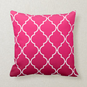 Quatrefoil Ombre Geometric   fuschia Cushion