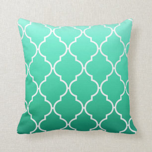 Quatrefoil Ombre Geometric   mint Cushion