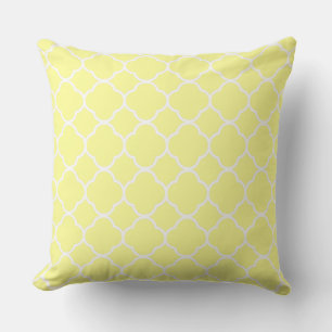 Quatrefoil Pastel Yellow Home Decor Stylish Trendy Cushion