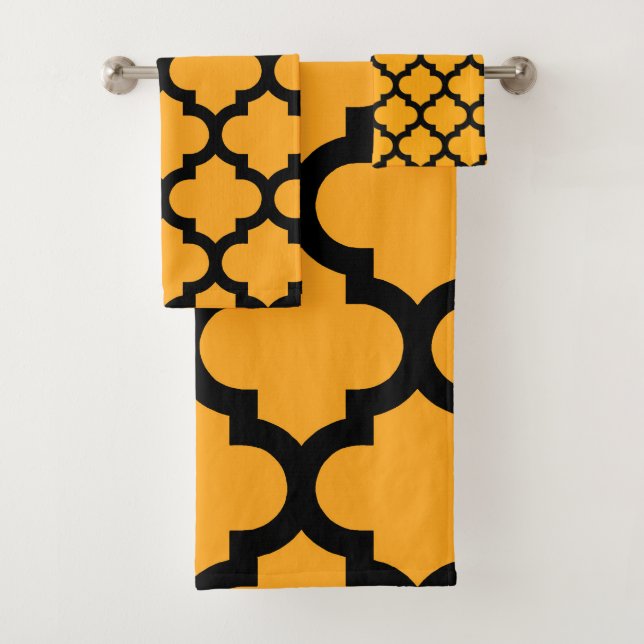 Quatrefoil Pattern Bath Towel Set (Insitu)