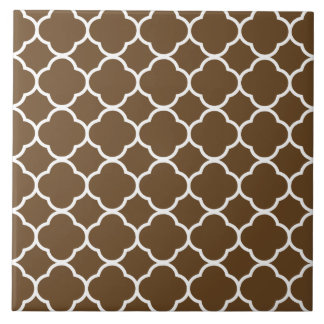 Quatrefoil Pattern Brown Ceramic Tile