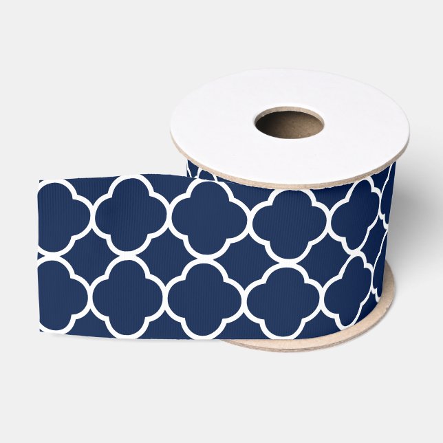 Quatrefoil Pattern Custom Grosgrain Ribbon (Spool)