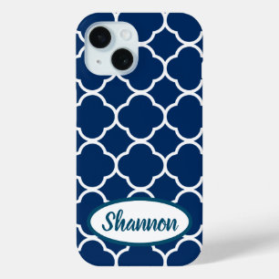 Quatrefoil Pattern Custom Template iPhone 15 Case