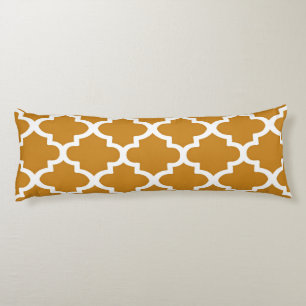 Quatrefoil Pattern In Golden Colour Body Cushion