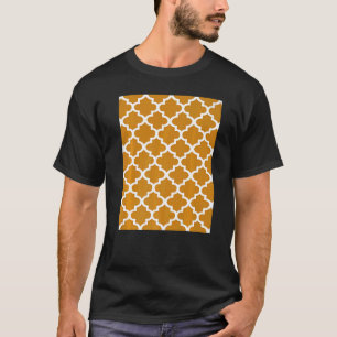 Quatrefoil Pattern In White Outline On Wheat Yello T-Shirt