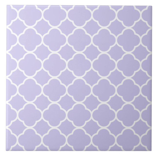 Quatrefoil Pattern Lavender Ceramic Tile (Front)