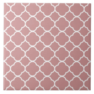 Quatrefoil Pattern Pink Ceramic Tile