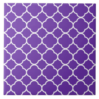 Quatrefoil Pattern Purple Ceramic Tile