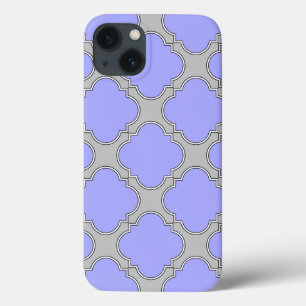 Quatrefoil periwinkle and gray Case-Mate iPhone ca 13 Case