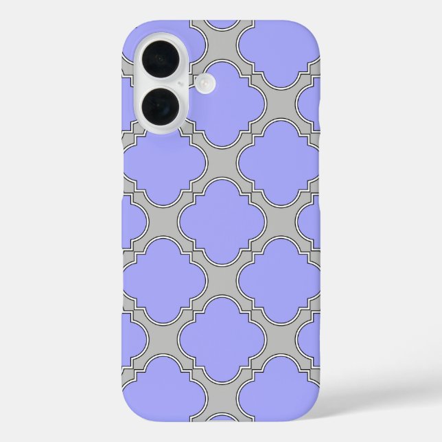 Quatrefoil periwinkle and grey Case-Mate iPhone case (Back)
