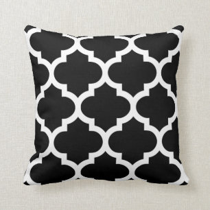 Quatrefoil Pillow in Black and White