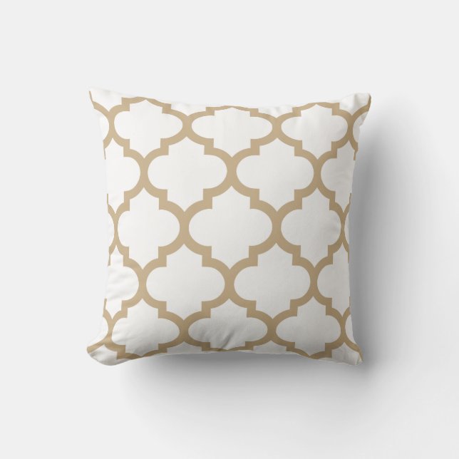 Quatrefoil Pillow - Sand Brown (Front)