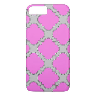 Quatrefoil pink and grey iPhone 8 plus/7 plus case