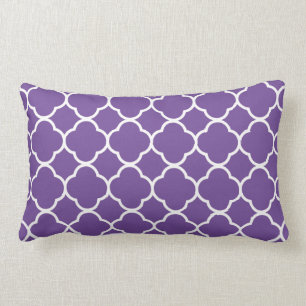 Quatrefoil Purple White Decor Christmas 2020 Lumbar Cushion