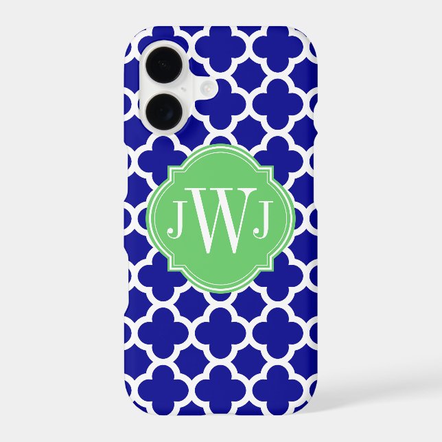 Quatrefoil Royal Blue and White Pattern (Back)