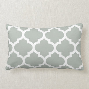 Quatrefoil Silver Grey Lumbar Cushion
