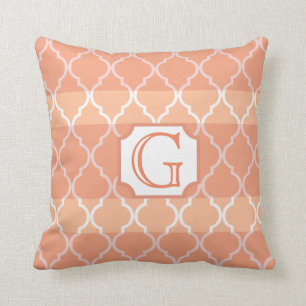 Quatrefoil Stripe Monogram by Cheryl Daniels Cushion