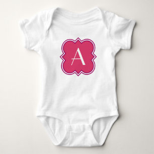Quatrefoil  with Monogram Baby Bodysuit
