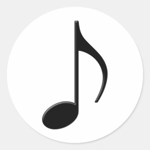 Quaver - Eighth Note Music Symbol Classic Round Sticker