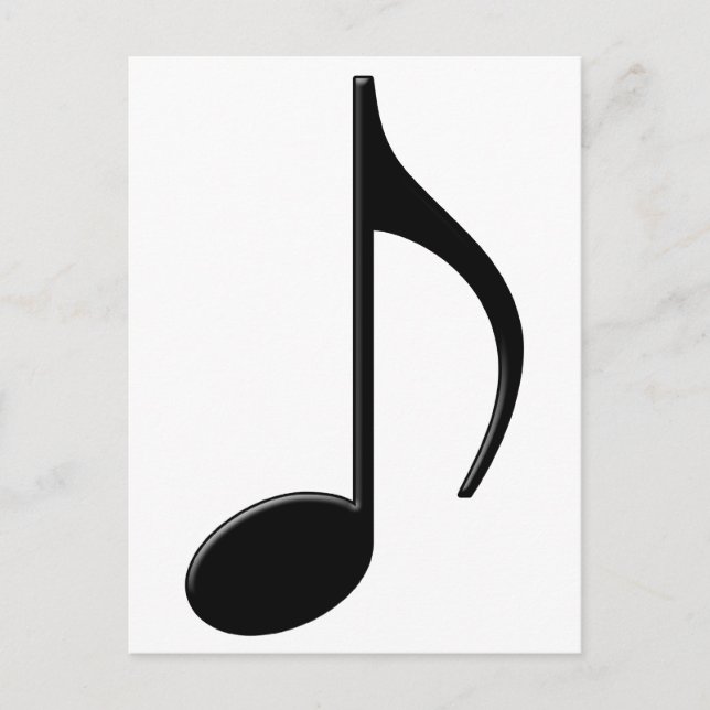 Quaver - Eighth Note Music Symbol Postcard (Front)