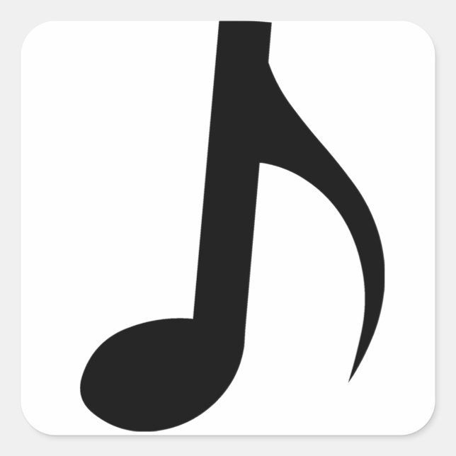 Quaver Musical Note Square Sticker (Front)