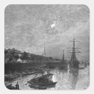 Quay at Hankou, 1893 Square Sticker