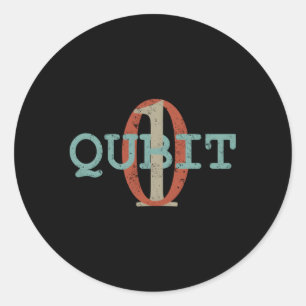 Qubit Quantum Entanglet Computer Physics Computing Classic Round Sticker