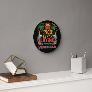 Que Rico Es Ser Latino – Proud Latino Culture  Round Clock
