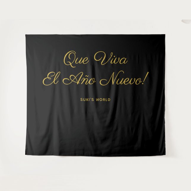 Que Viva El Año Nuevo! Backdrop Tapestry (Front (Horizontal))