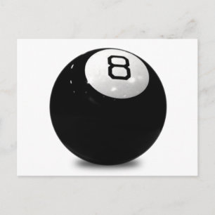 QUEBALL POOL GAME SPORTS FUN ICON LOGO BLACK WHIT POSTCARD