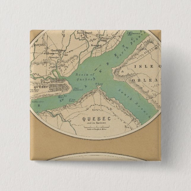Quebec and its Environments 15 Cm Square Badge (Front)