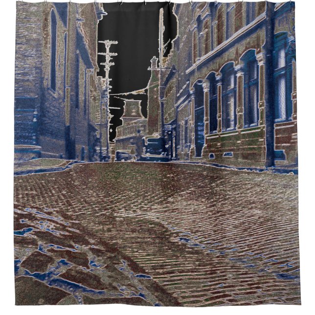Quebec Canada 1930's Art Photograph Street scene Shower Curtain (Front)