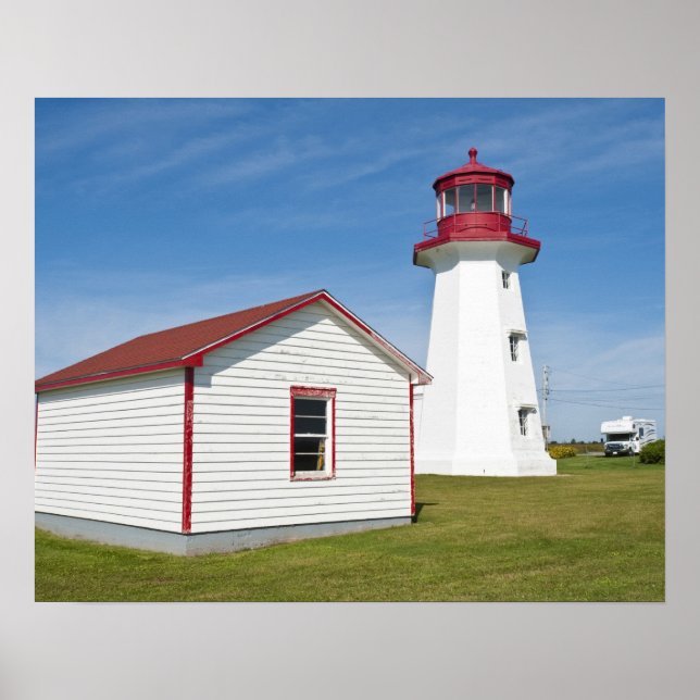 Quebec, Canada. Cap D'Espoir Lighthouse. Poster (Front)
