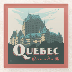 Quebec Canada Château Frontenac Glass Coaster