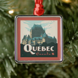 Quebec Canada   Château Frontenac Metal Ornament