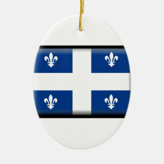 Quebec (Canada) Flag Ceramic Tree Decoration