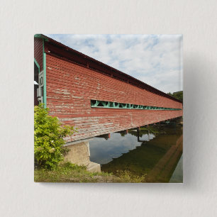 Quebec, Canada. Galipeault covered bridge in 15 Cm Square Badge